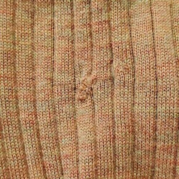Tory Burch Gold Heather Simone Merino Wool Ribbed Knit Cardigan Womens Medium - Picture 7 of 7